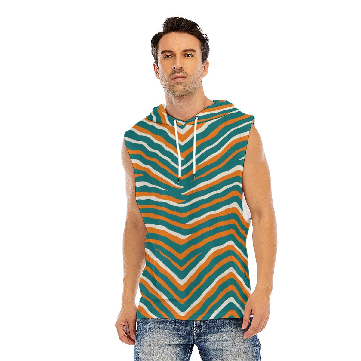 Miami Football Game Day All-Over Print Men’s Sleeveless Pullover Hoodie