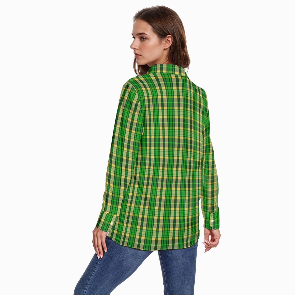 Oregon Tartan Plaid Ducks Women's Comfort Shirt With Button|125GSM Cotton
