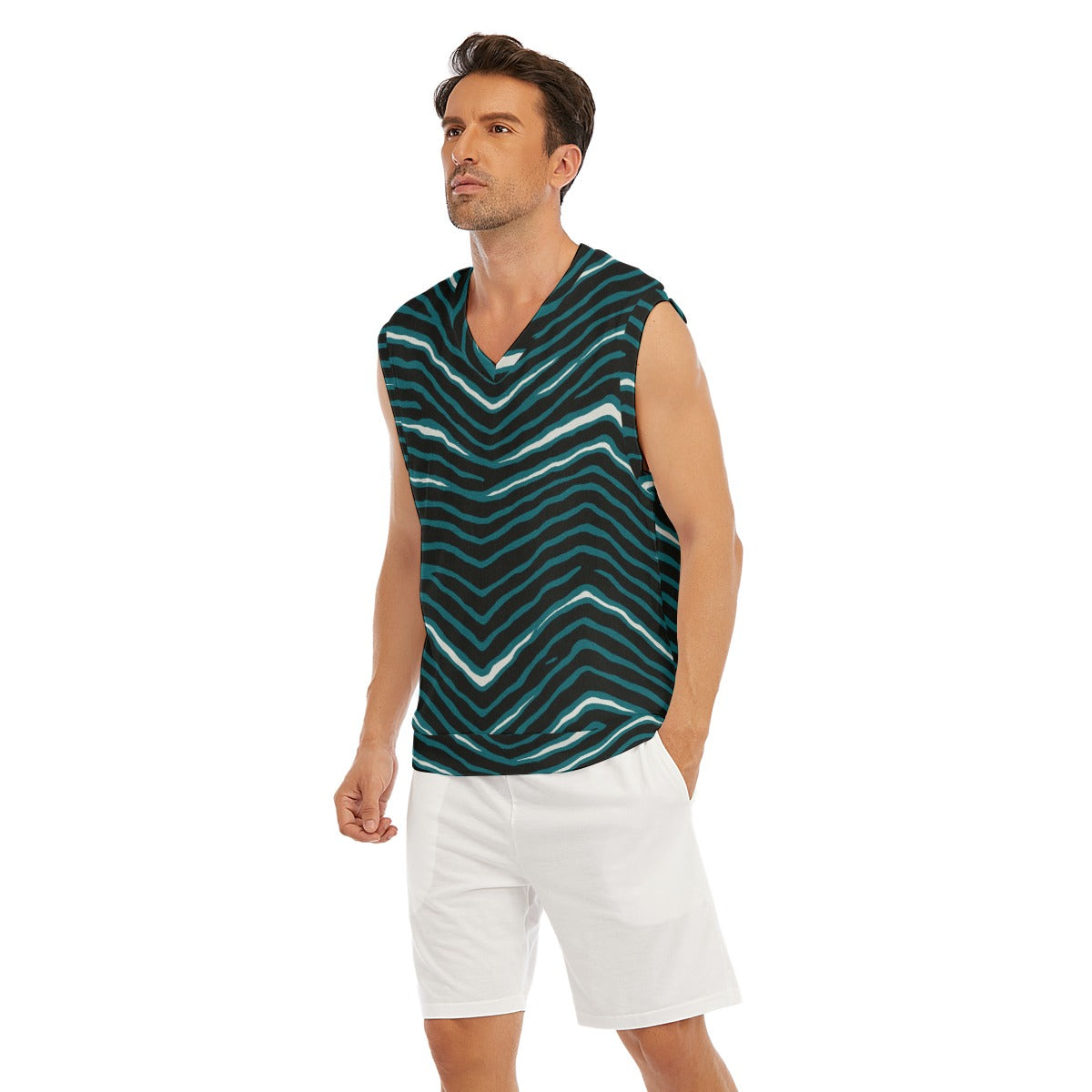 Philadelphia Football Game Day All-Over Print Men's Imitation Knitted V-neck Vest