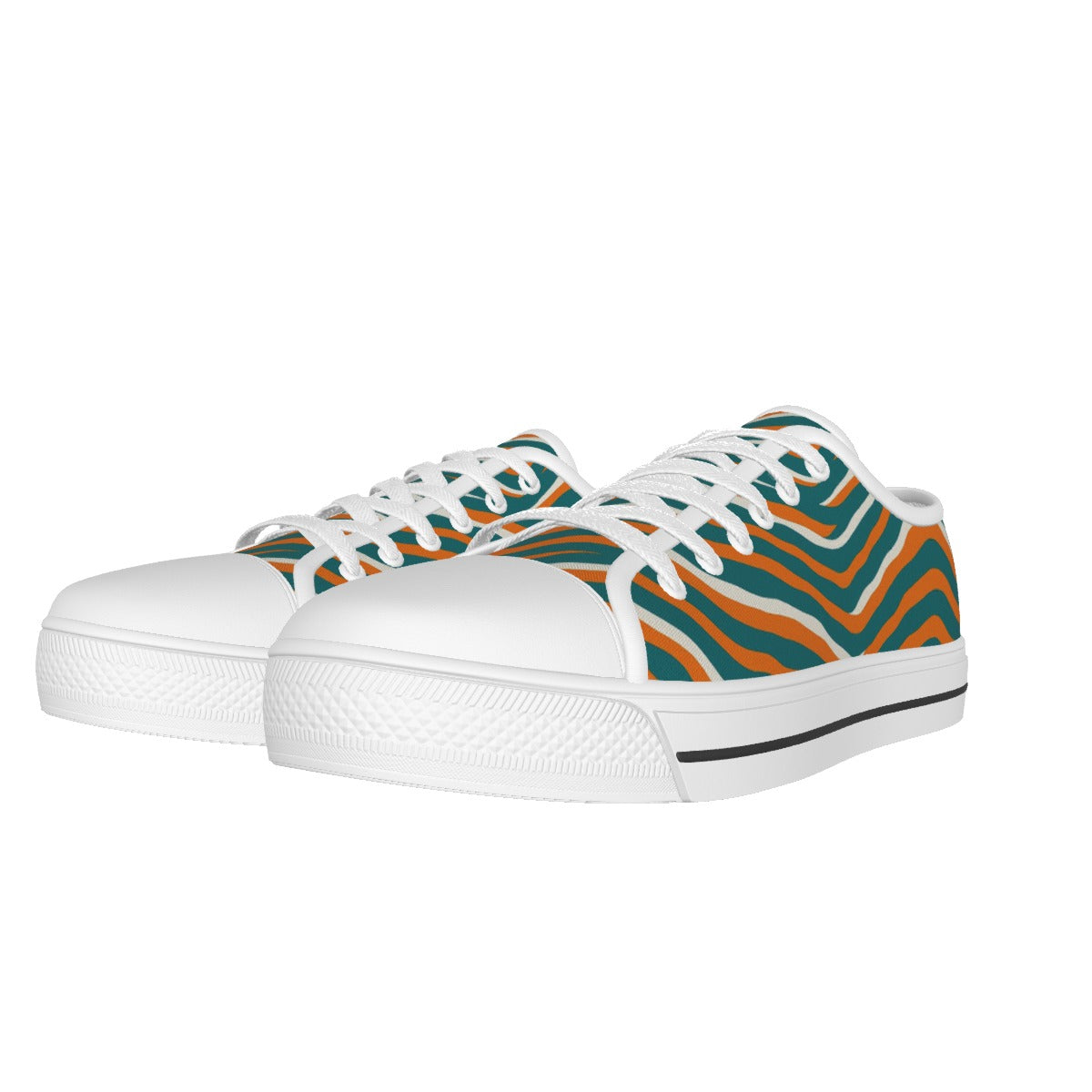 Miami Football Game Day All-over Print Women's White Sole Canvas Shoes