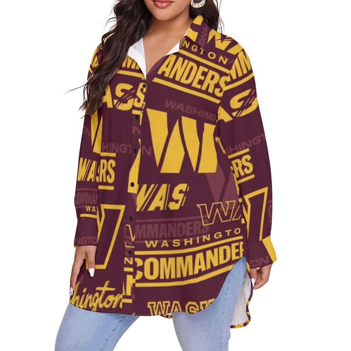 Washington Commanders Women's Shirt With Long Sleeve(Plus Size)