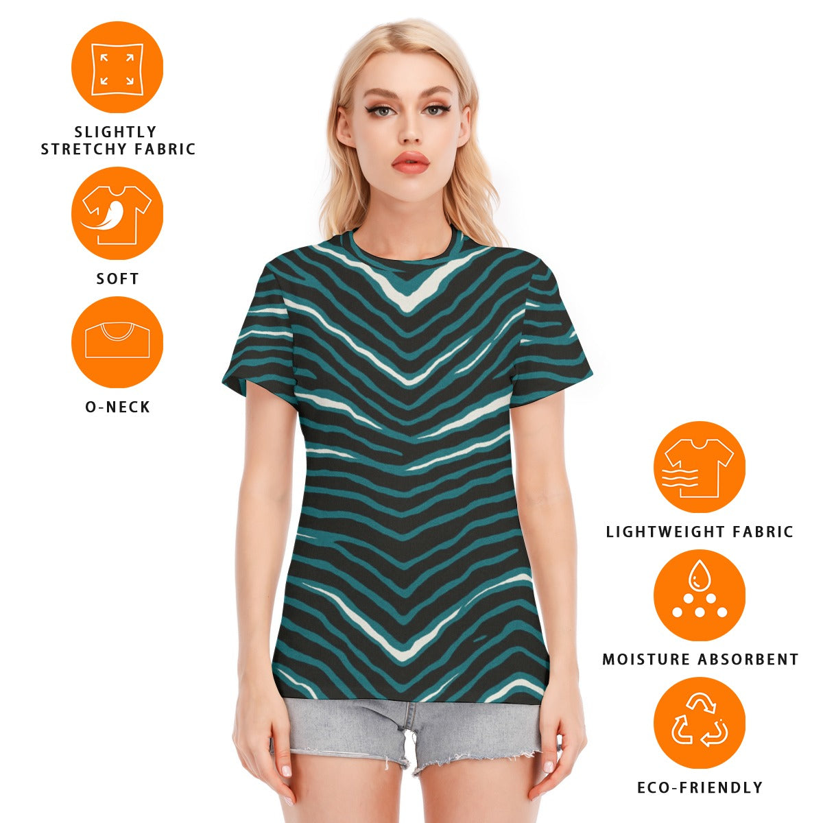 Philadelphia Football Game Day All-Over Print Women's Round Neck T-Shirt | 190GSM Cotton