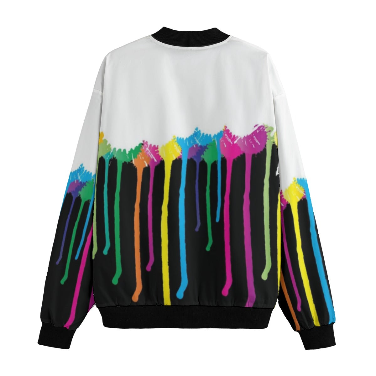 Spray Paint Drips Paint Fleece Bomber Jacket – Graffiti-Inspired Streetwear