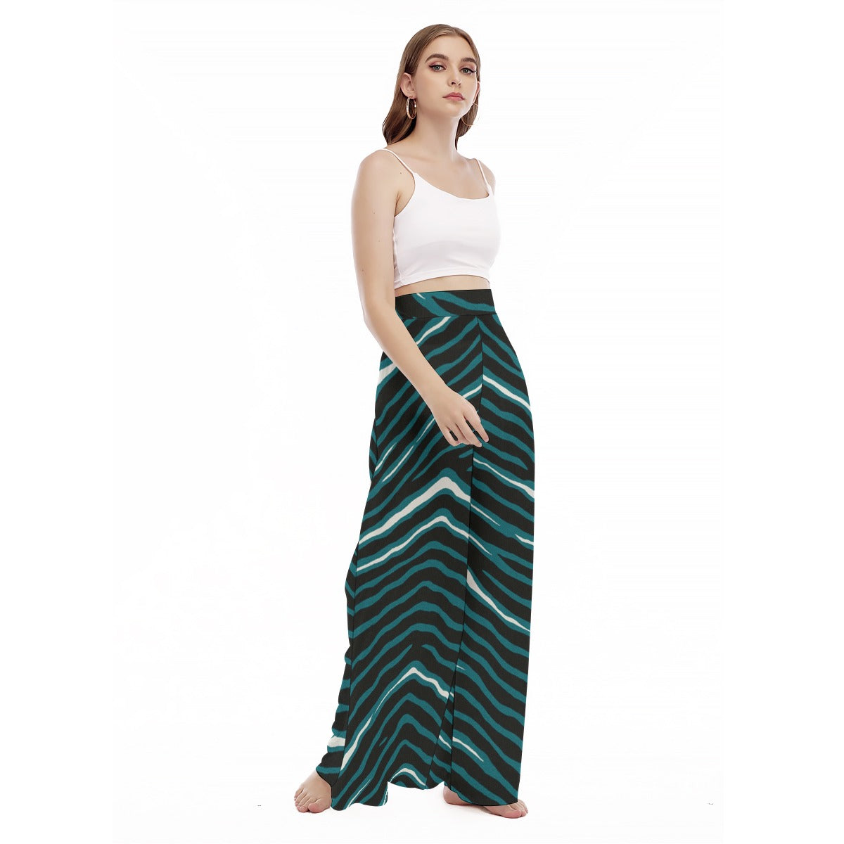 Philadelphia Football Game Day All-Over Print Women's High Waist Wide Leg Trousers