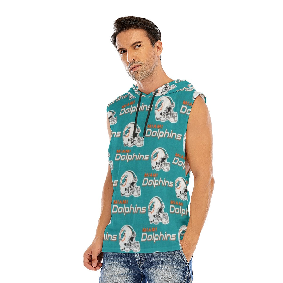 Miami Football Game Day All-Over Print Men’s Sleeveless Pullover Hoodie