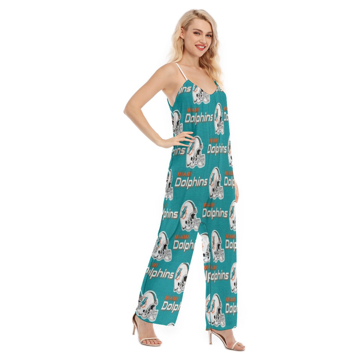 Miami Football Game Day All-Over Print Women's Loose Cami Jumpsuit