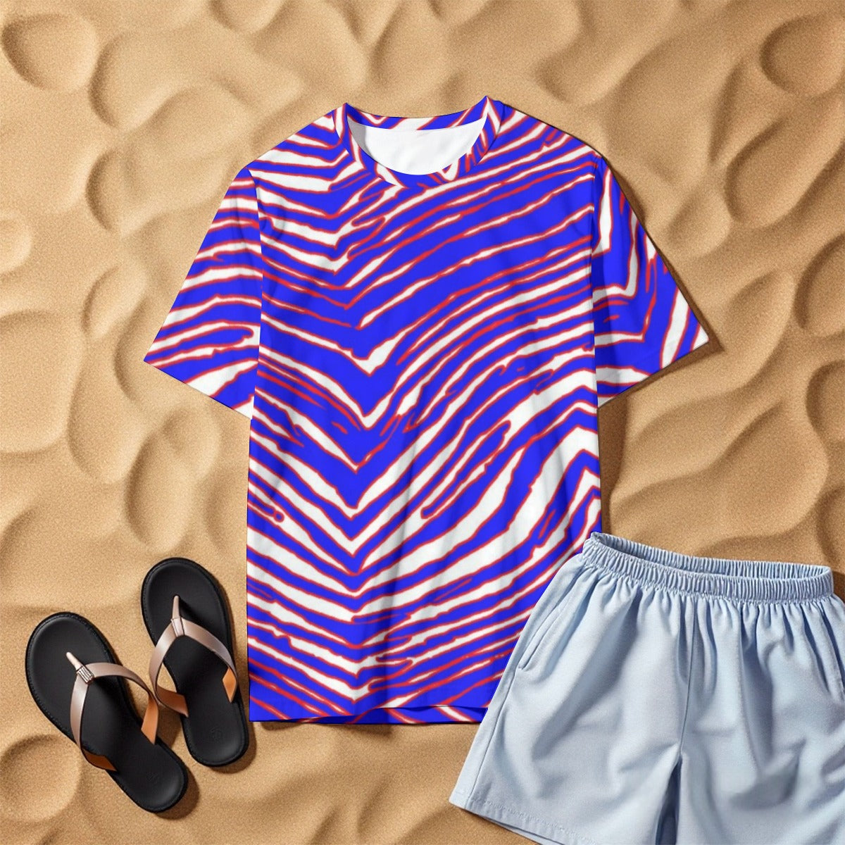 Buffalo Bills Zubaz Men's O-Neck T-Shirt | 190GSM Cotton