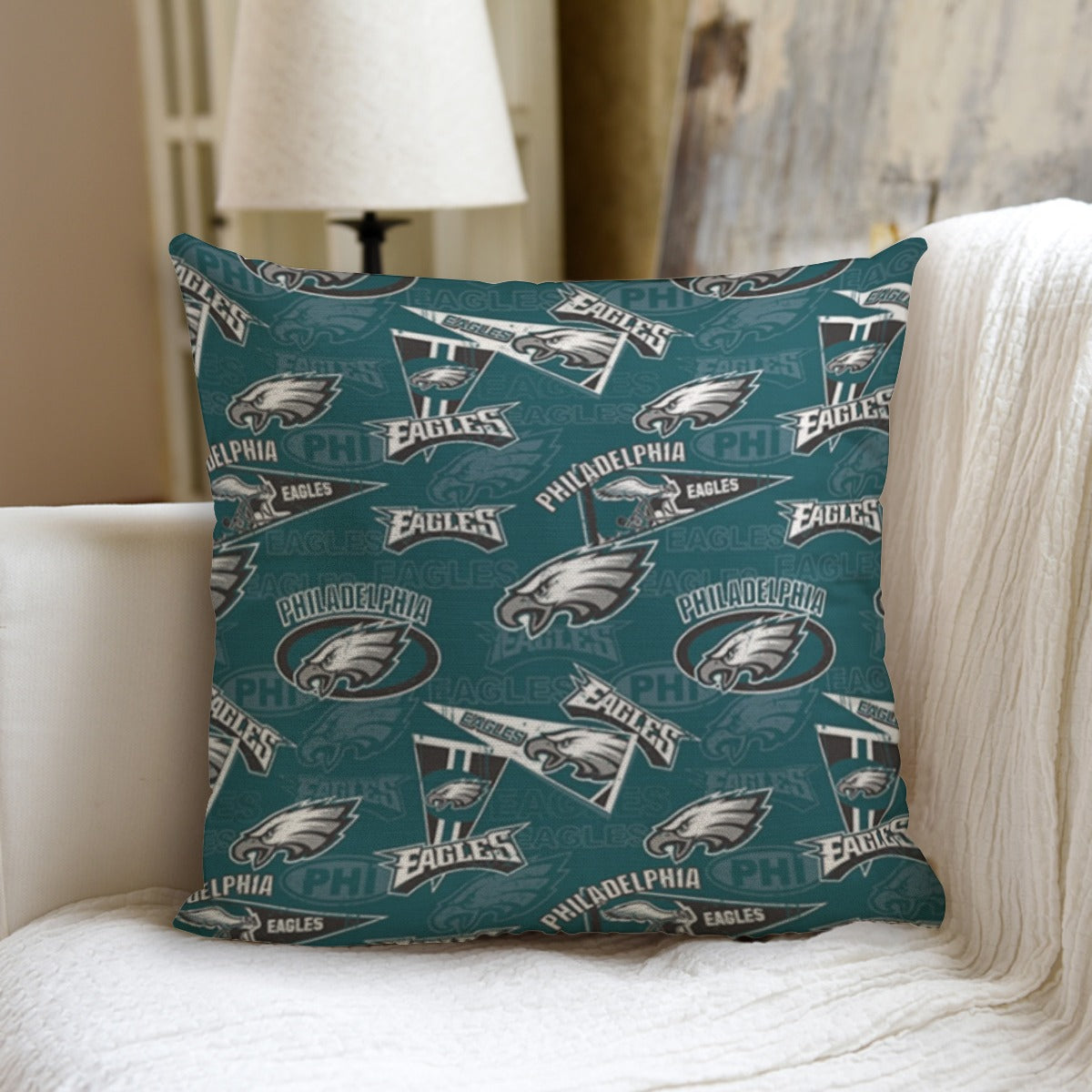 Philadelphia Football Game Day All-Over Print couch pillow with pillow Inserts