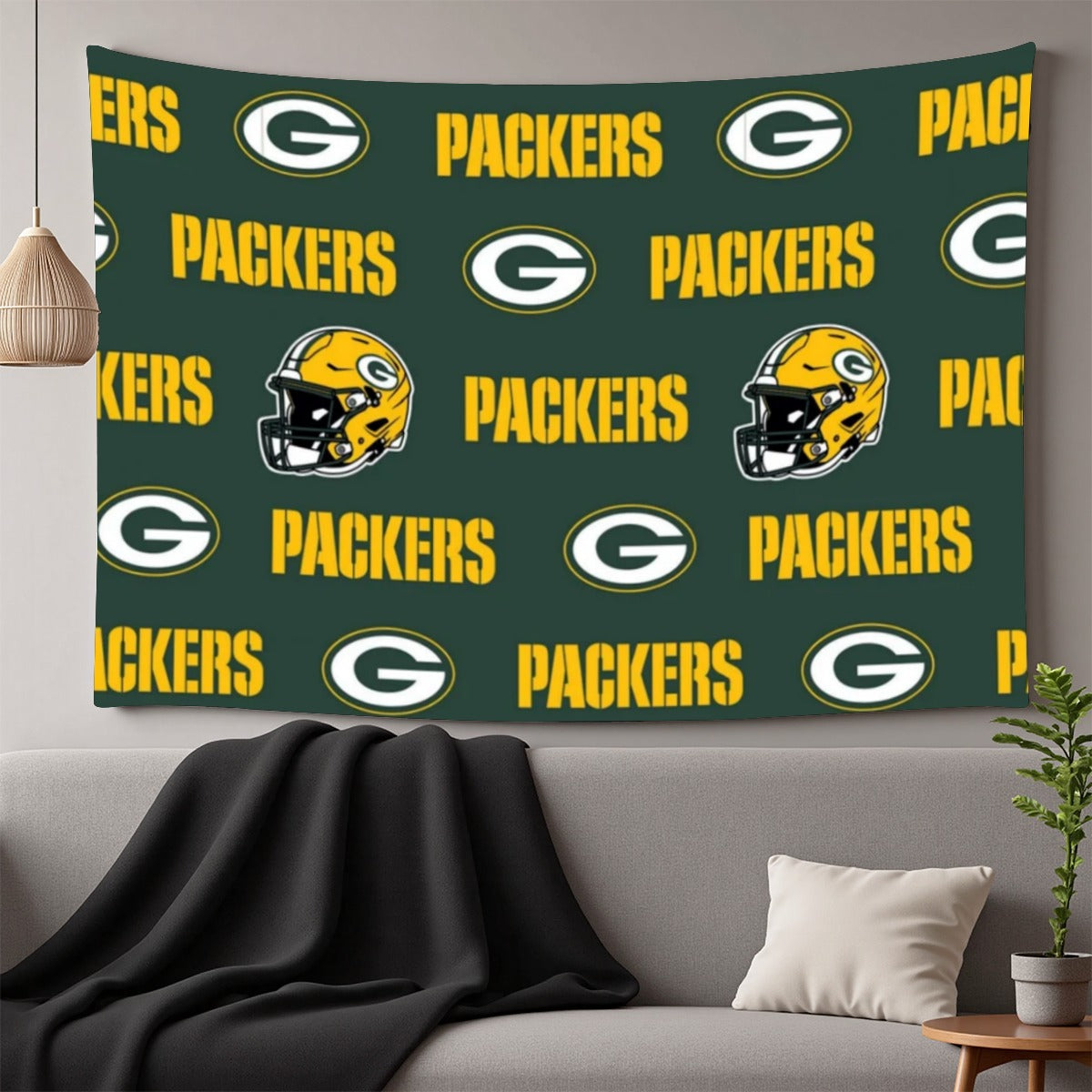Green Bay Football Game Day Wall Decorative Tapestry-Horizontal For the USA