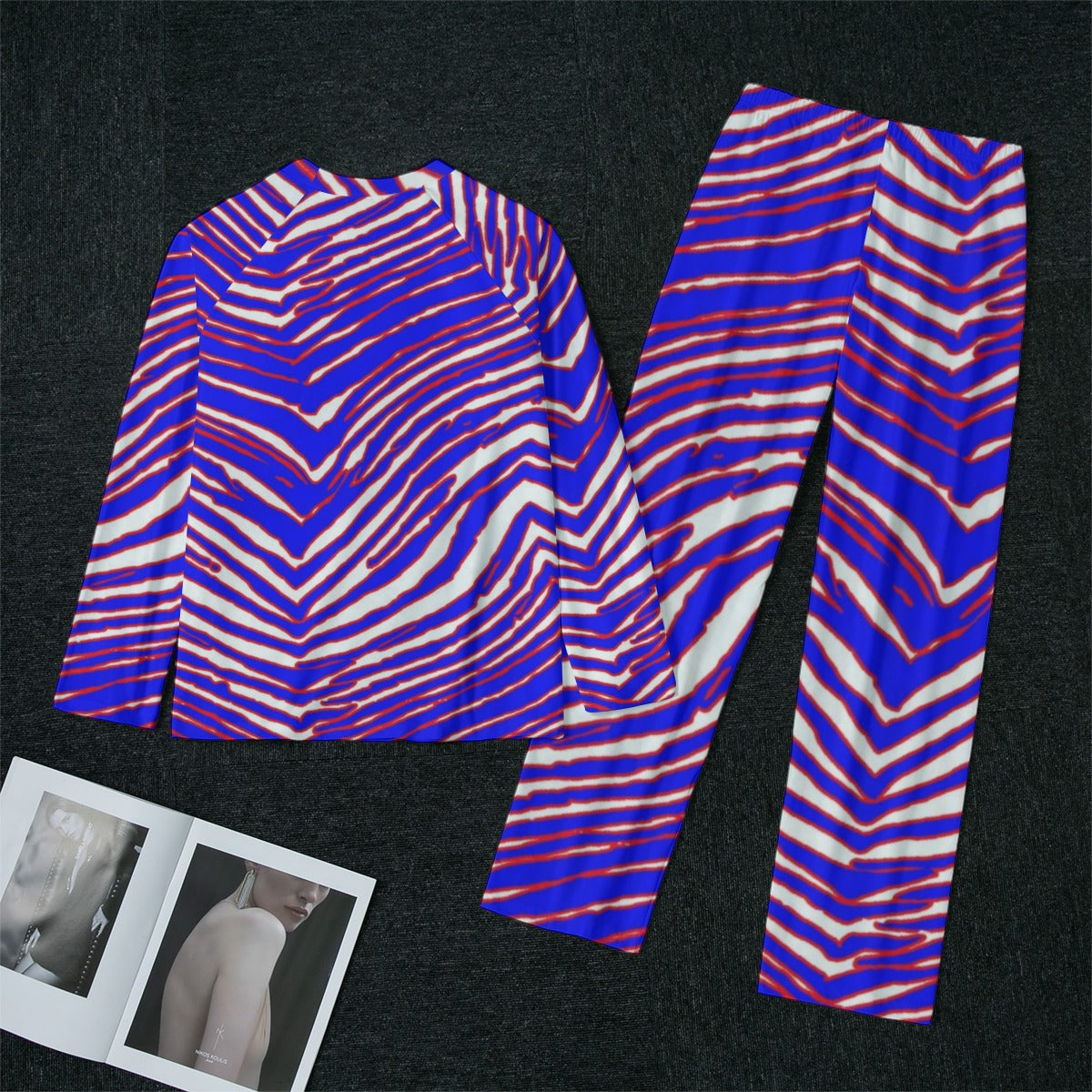 Buffalo Bills Zubaz Women's Raglan Sleeve Pajamas With Wide Ankles