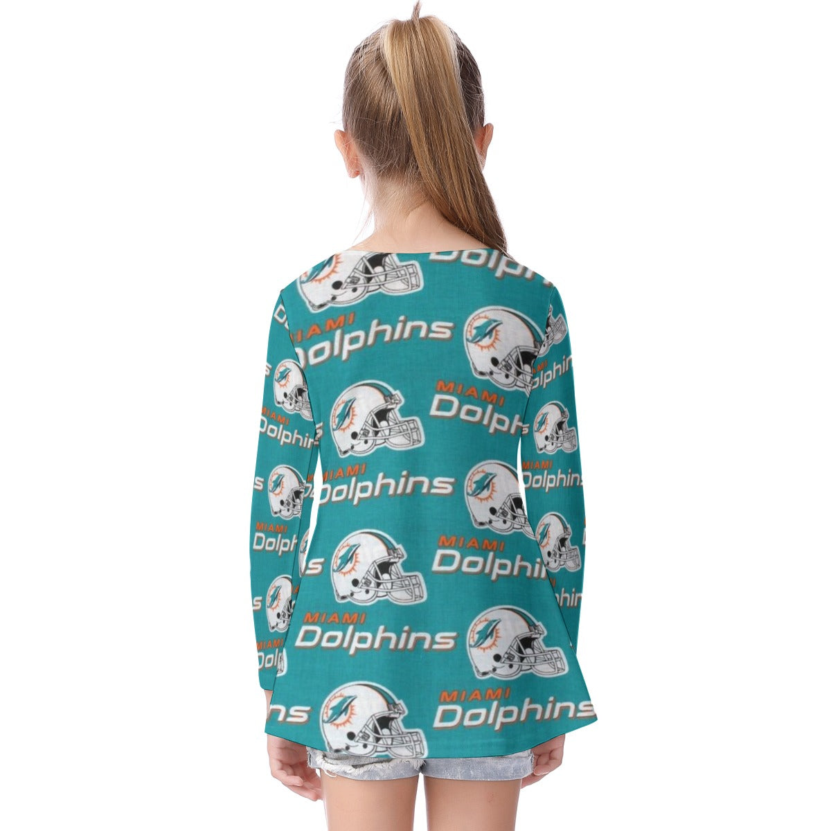 Miami Football Game Day All-Over Print Kid's Long Sleeve O-neck T-shirt