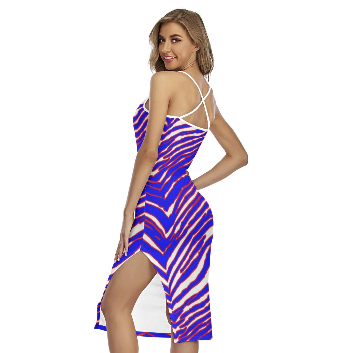 Buffalo Bills Zubaz Women's Back Cross Cami Dress