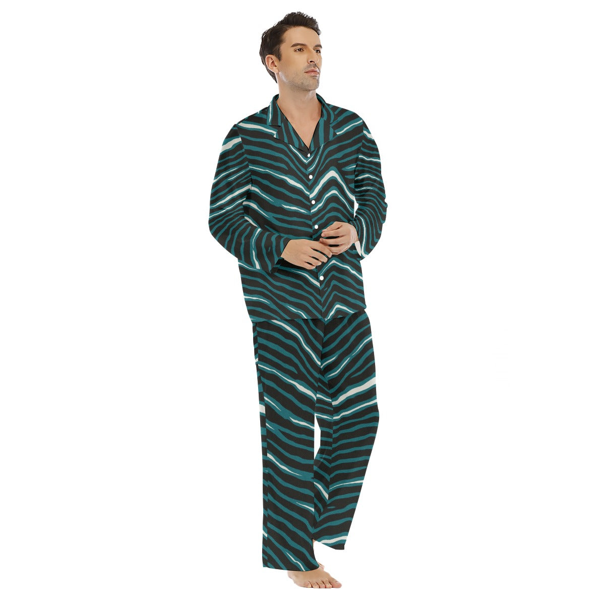 Philadelphia Football Game Day All-Over Print Men's Lapel Pajama Set