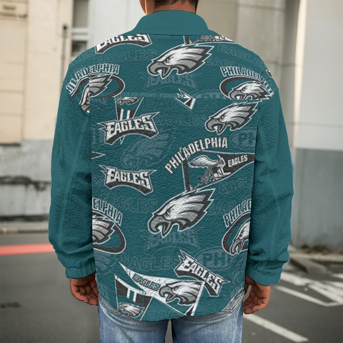 Philadelphia Football Game Day All-Over Print Men's Casual Lapel Jacket