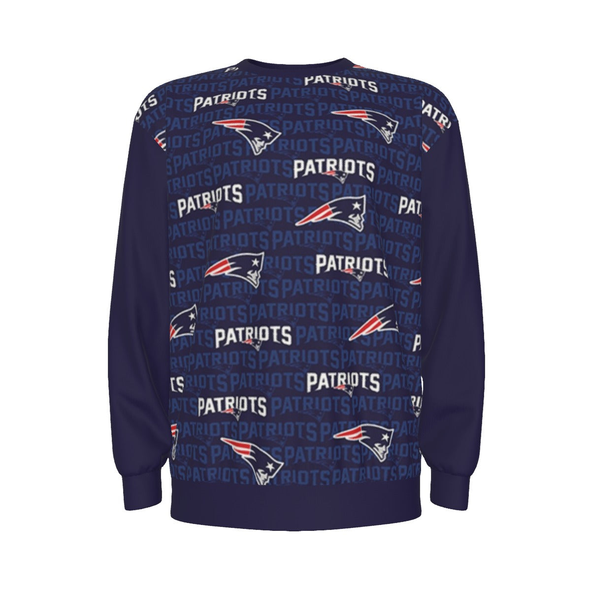 New England Football Game Day All-Over Print Men's long Sleeve T-Shirt With Dropped Shoulders | Interlock