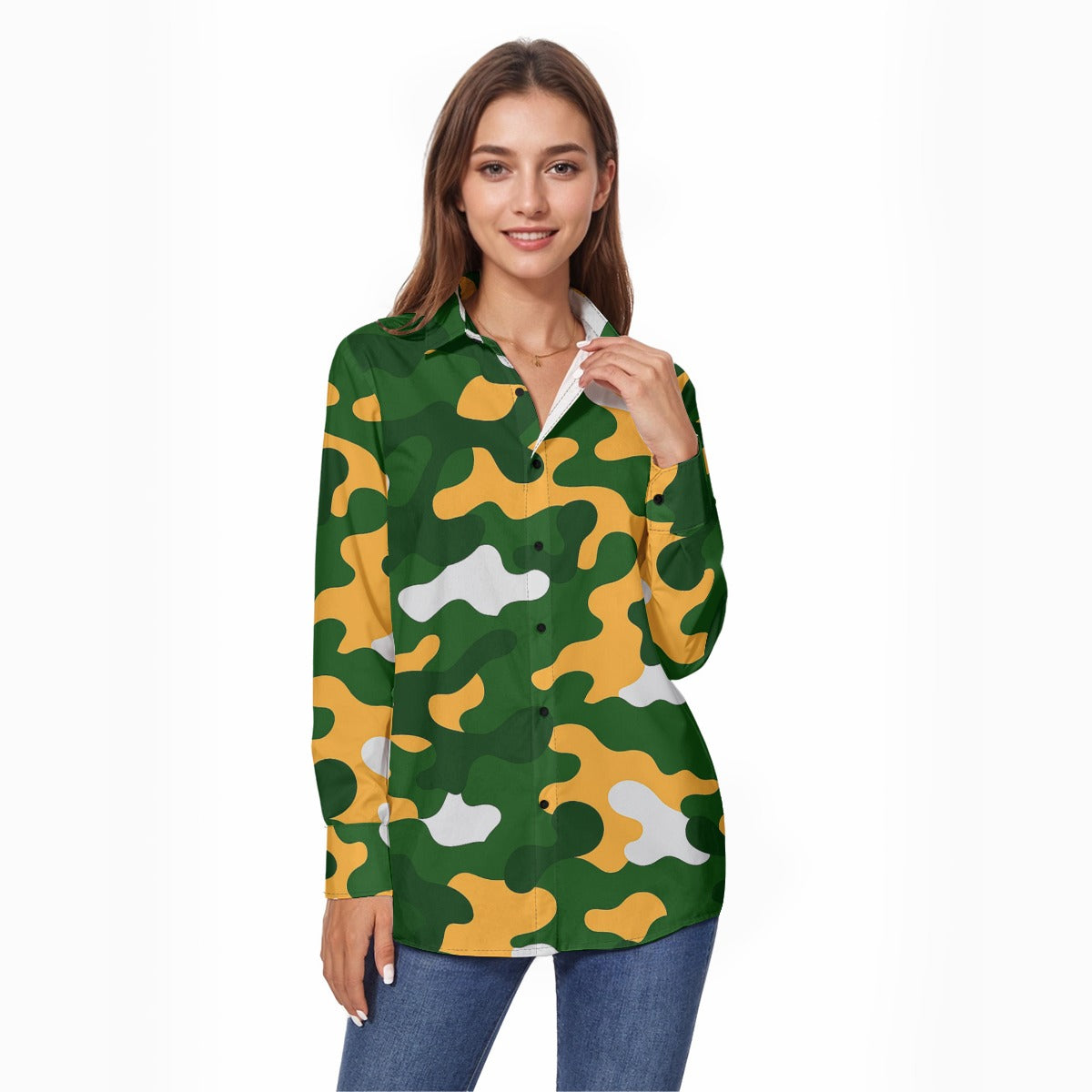 Green Bay Football Game Day All-Over Print Women's Comfort Shirt With Button|125GSM Cotton