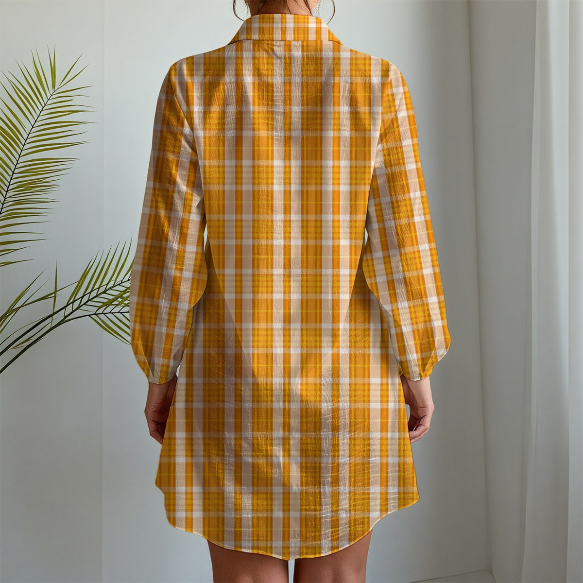 Tennessee Tartan Plaid Volunteers Women's Long Sleeve Shirt Dress