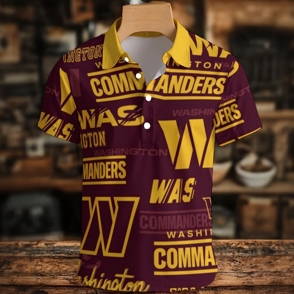 Washington Commanders Men's Henley Shirt