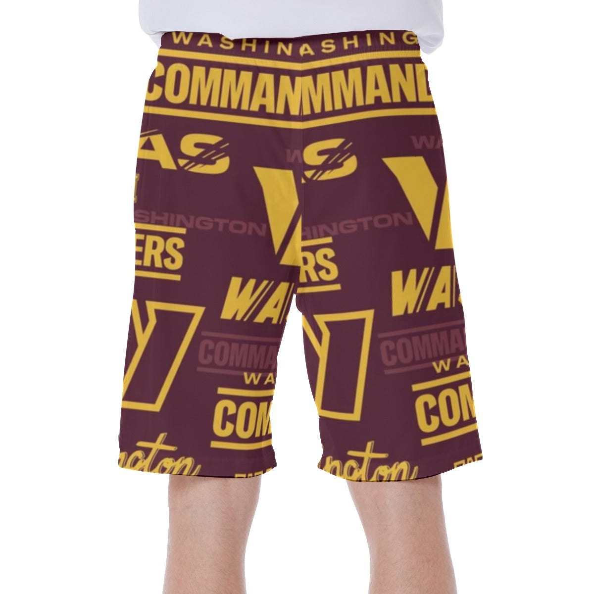 Washington Commanders Men's Beach Shorts With Side Pocket