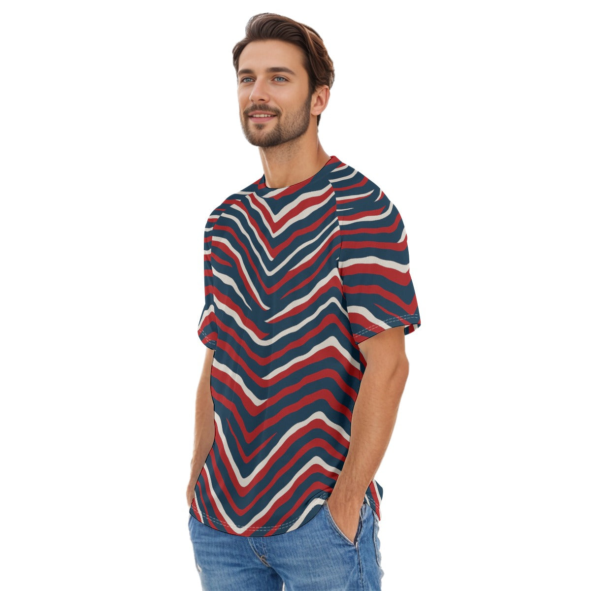 New England Football Game Day All-Over Print Men's O-neck Short Sleeve T-shirt