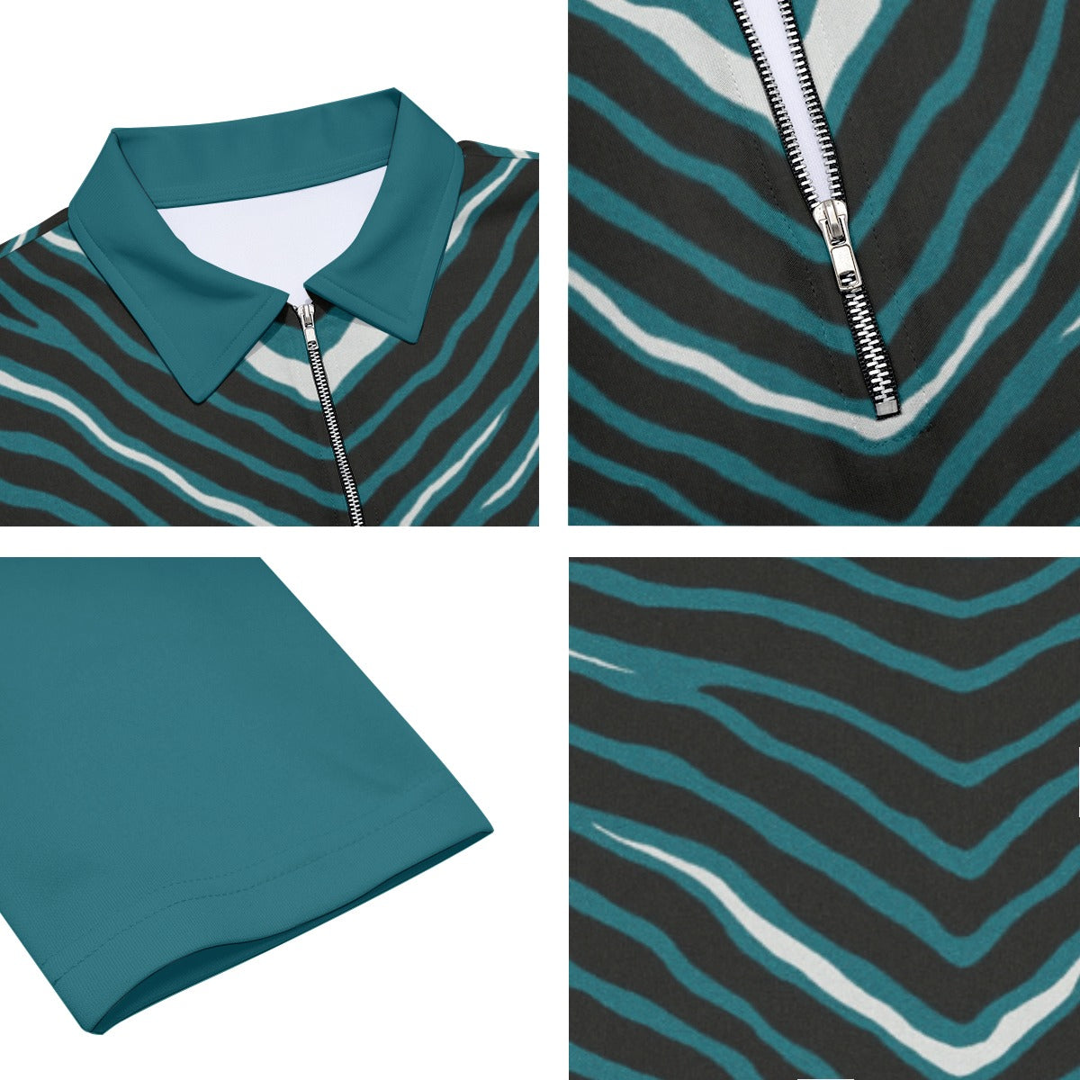 Philadelphia Football Game Day All-Over Print Men's Lapel T-shirt With Neckline Zipper Closure