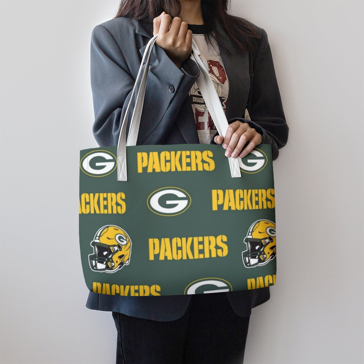 Green Bay Football Game Day Stylish PU Leather Tote Bag