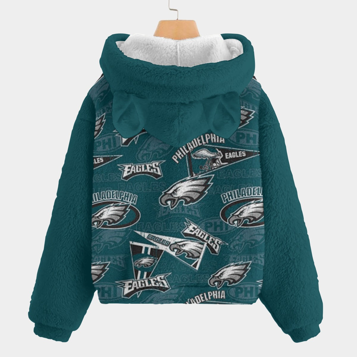 Philadelphia Football Game Day All-Over Print Kid’s Borg Fleece Sweatshirt With Ear