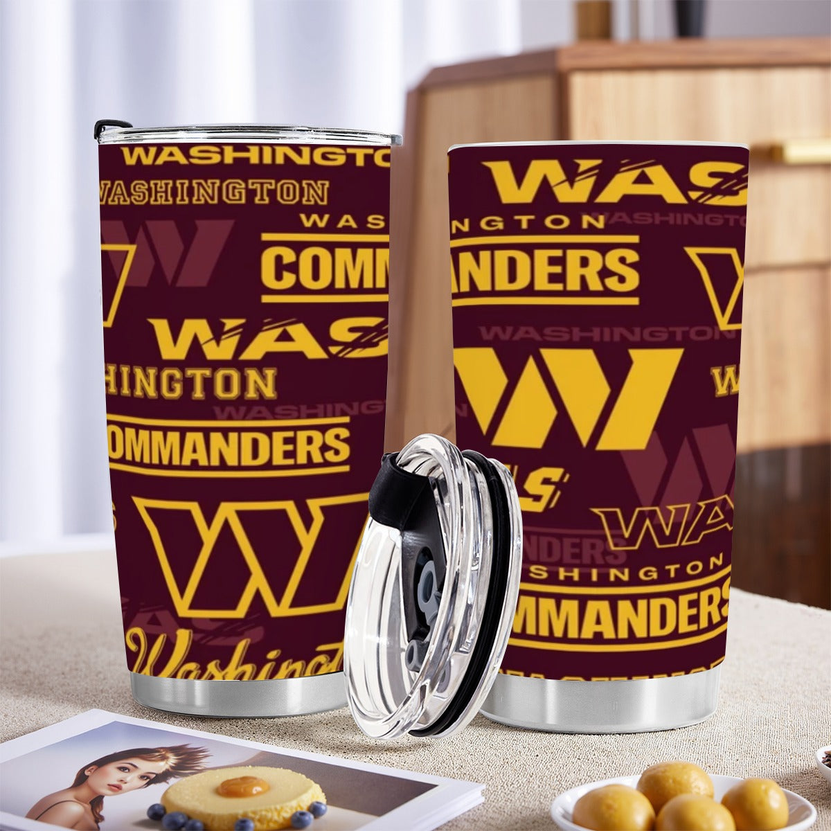 Washington Commanders Custom 20OZ Tumbler With Sliding Lid For The USA