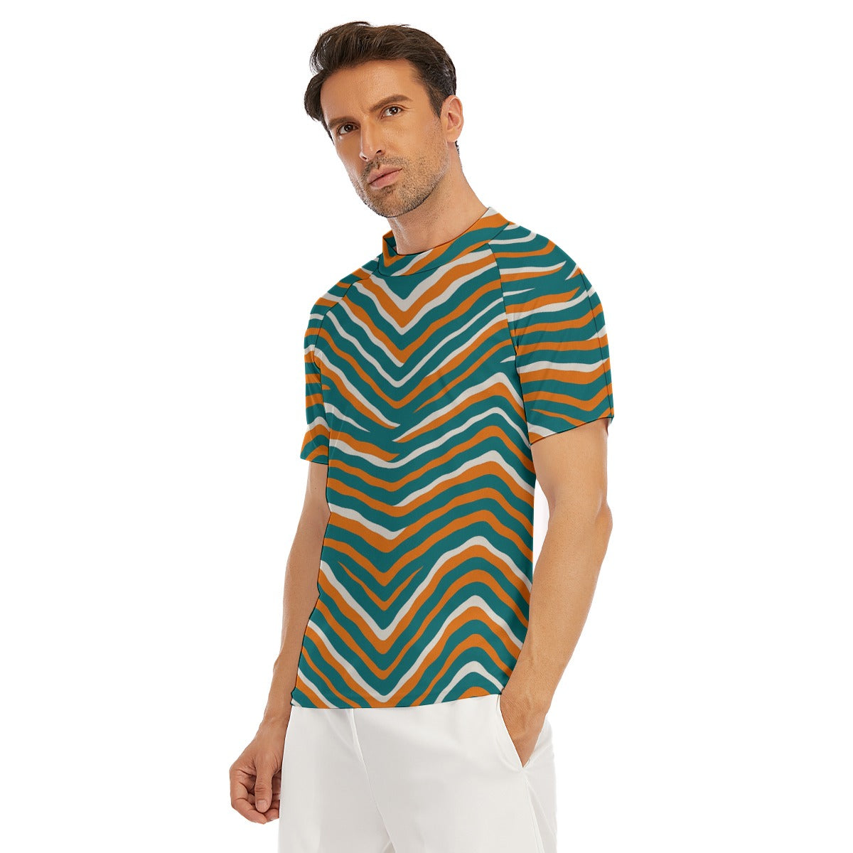 Miami Football Game Day All-Over Print Men's Tight Surf Clothing With Half Sleeves