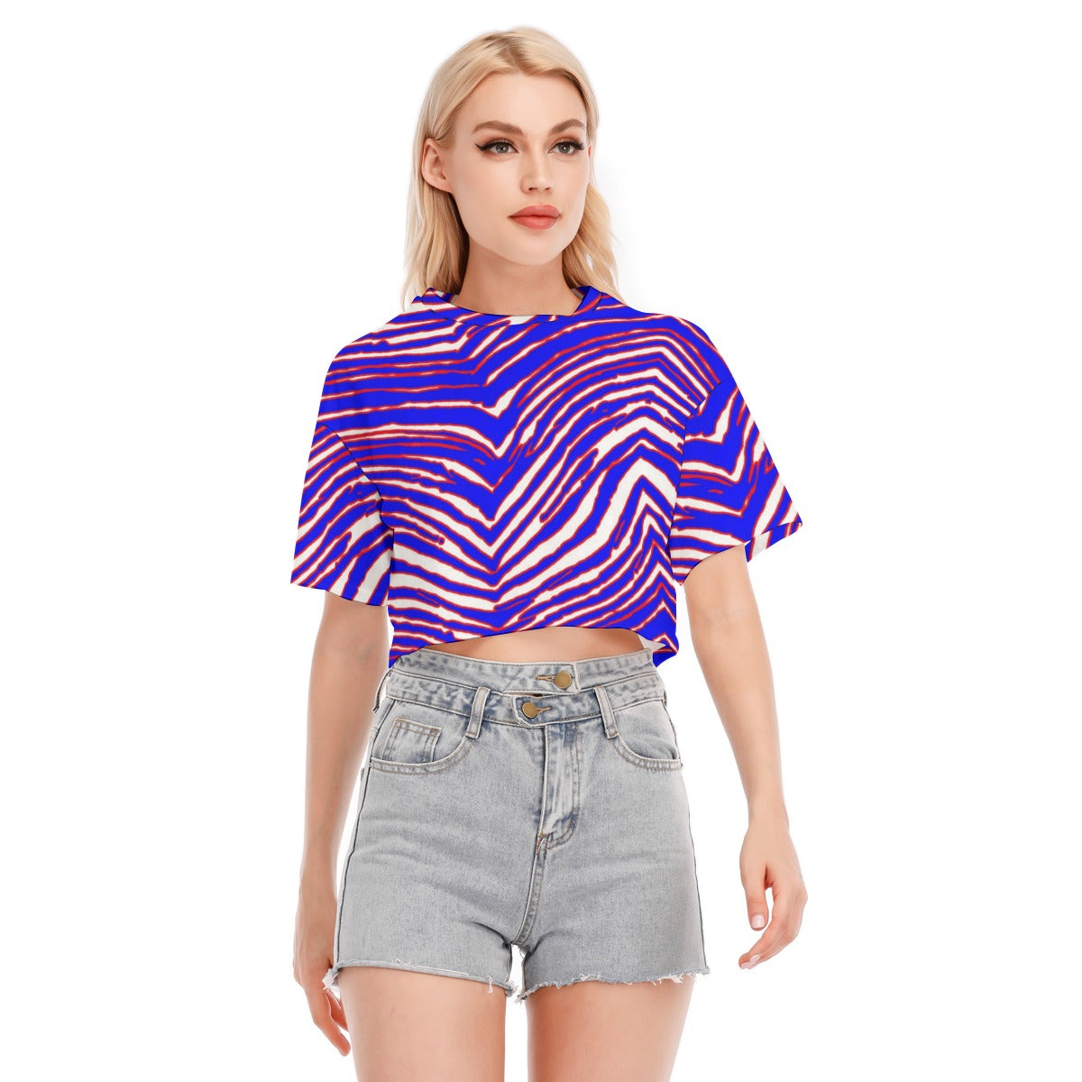 Buffalo Bills Zubaz Women's Cropped T-shirt | 190GSM Cotton