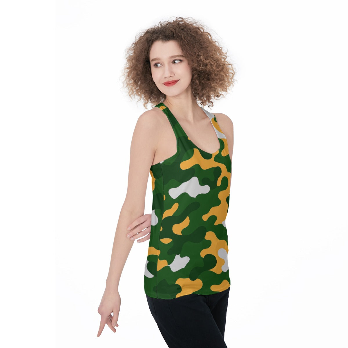 Green Bay Football Game Day All-Over Print Women's Racerback Tank Top
