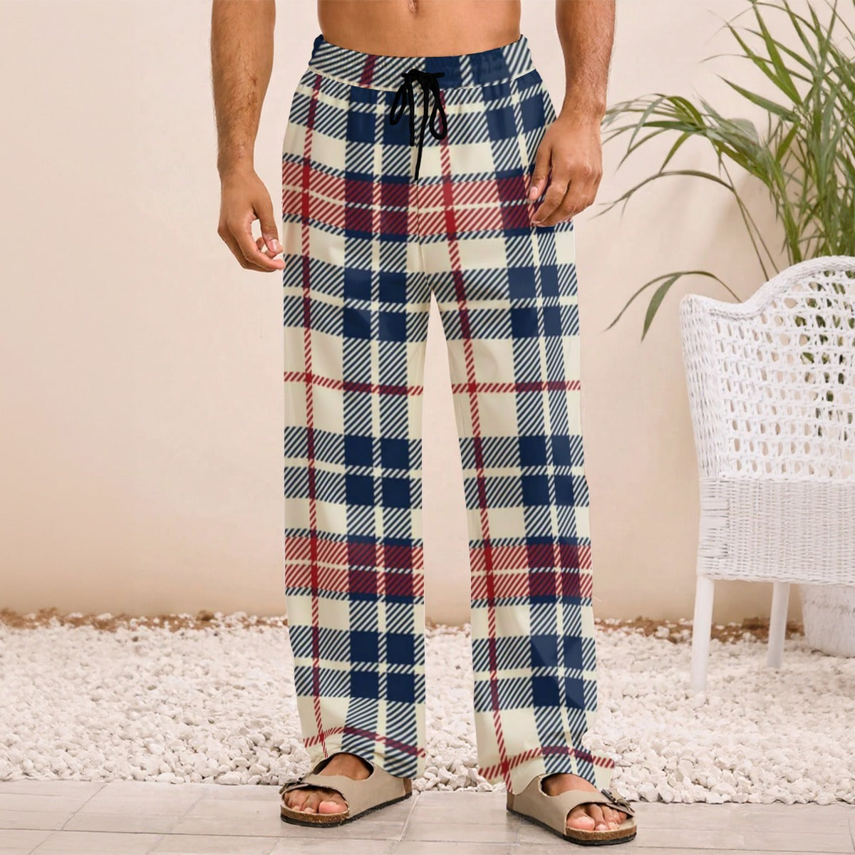 Tartan Plaid Men's Straight pants