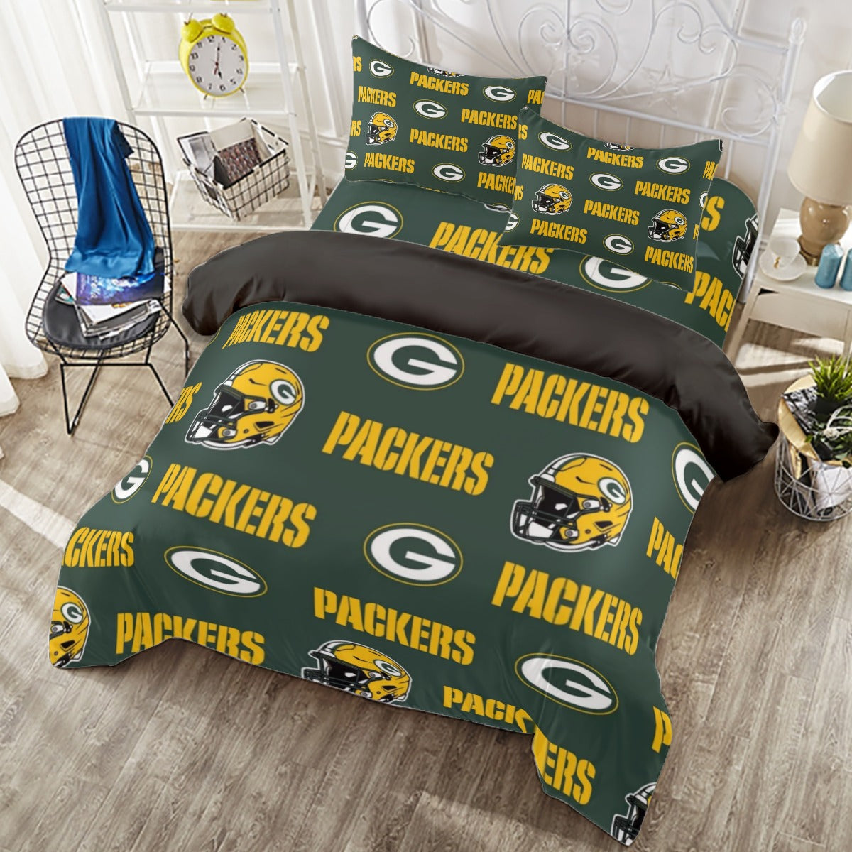 Green Bay Football Game Day Four-piece Duvet Cover Set