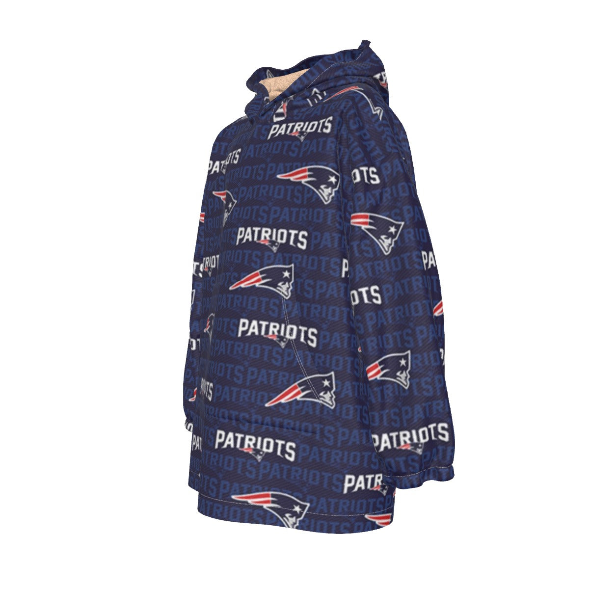 New England Football Game Day All-Over Print Kid's Sherpa Fleece Hoodie Blanket