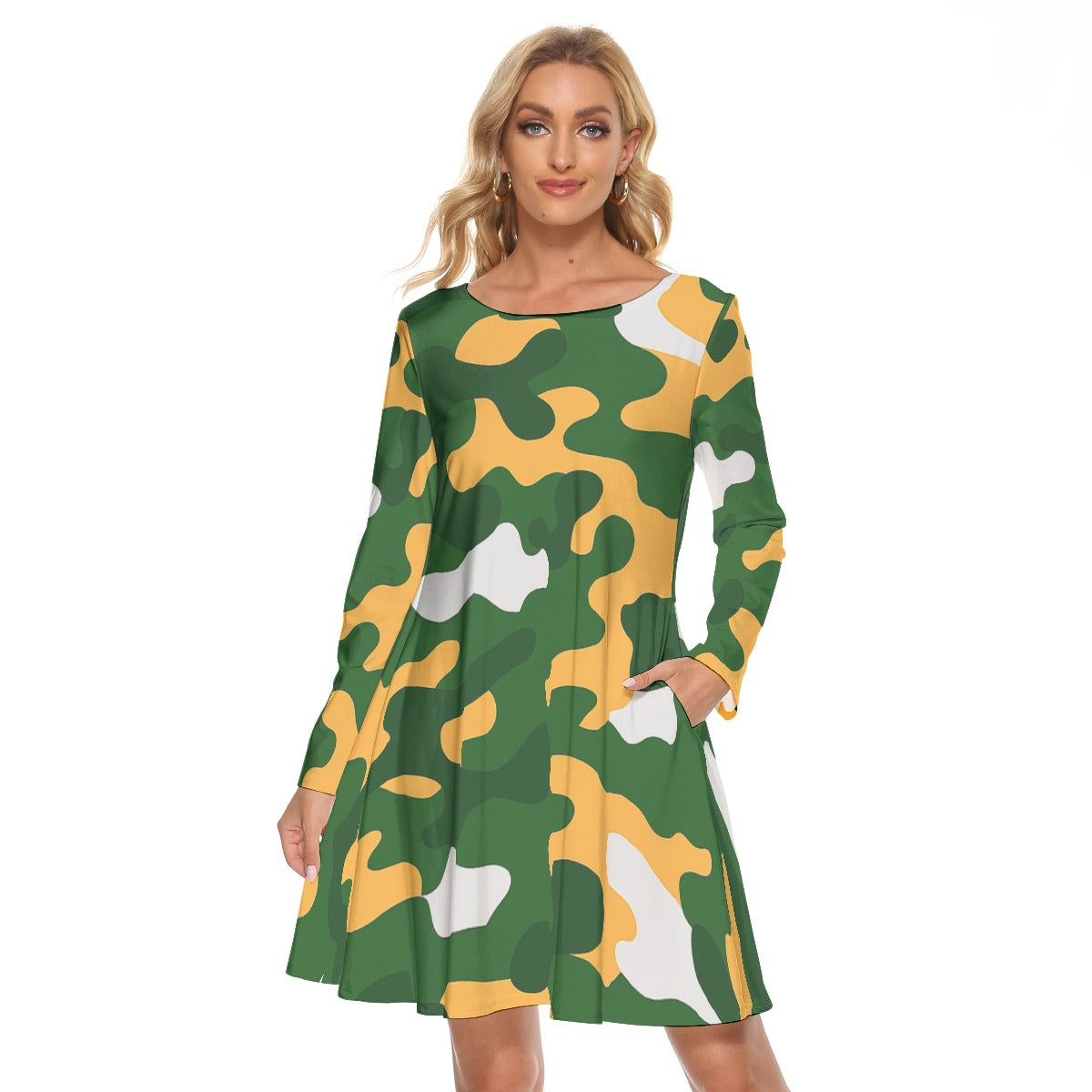 Green Bay Football Game Day All-Over Print Women's Crew Neck Dress