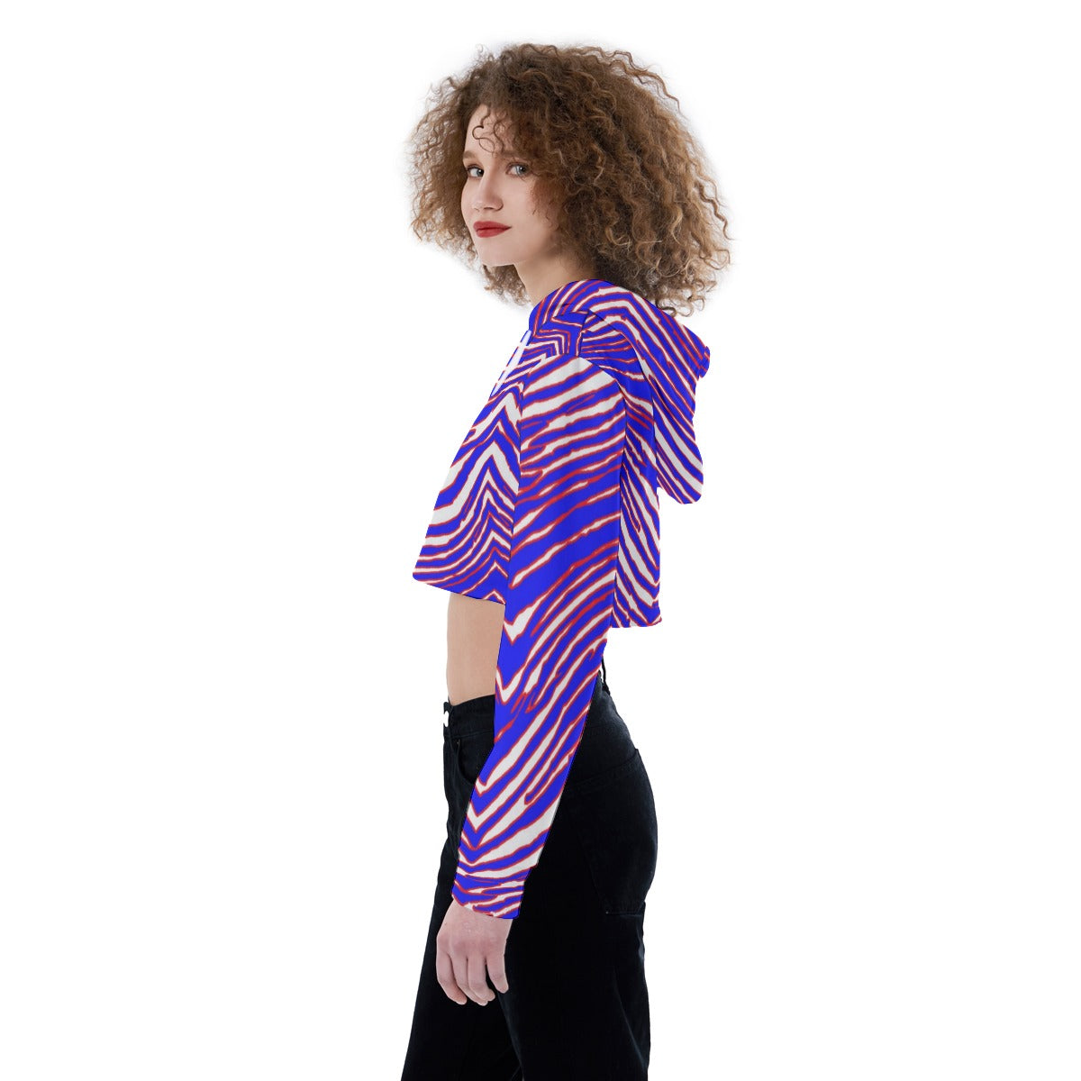 Buffalo Bills Zubaz Women's Crop Top Hoodie