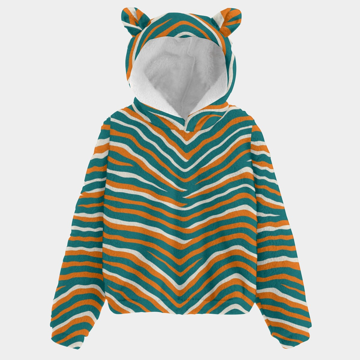 Miami Football Game Day All-Over Print Kid’s Borg Fleece Sweatshirt With Ear