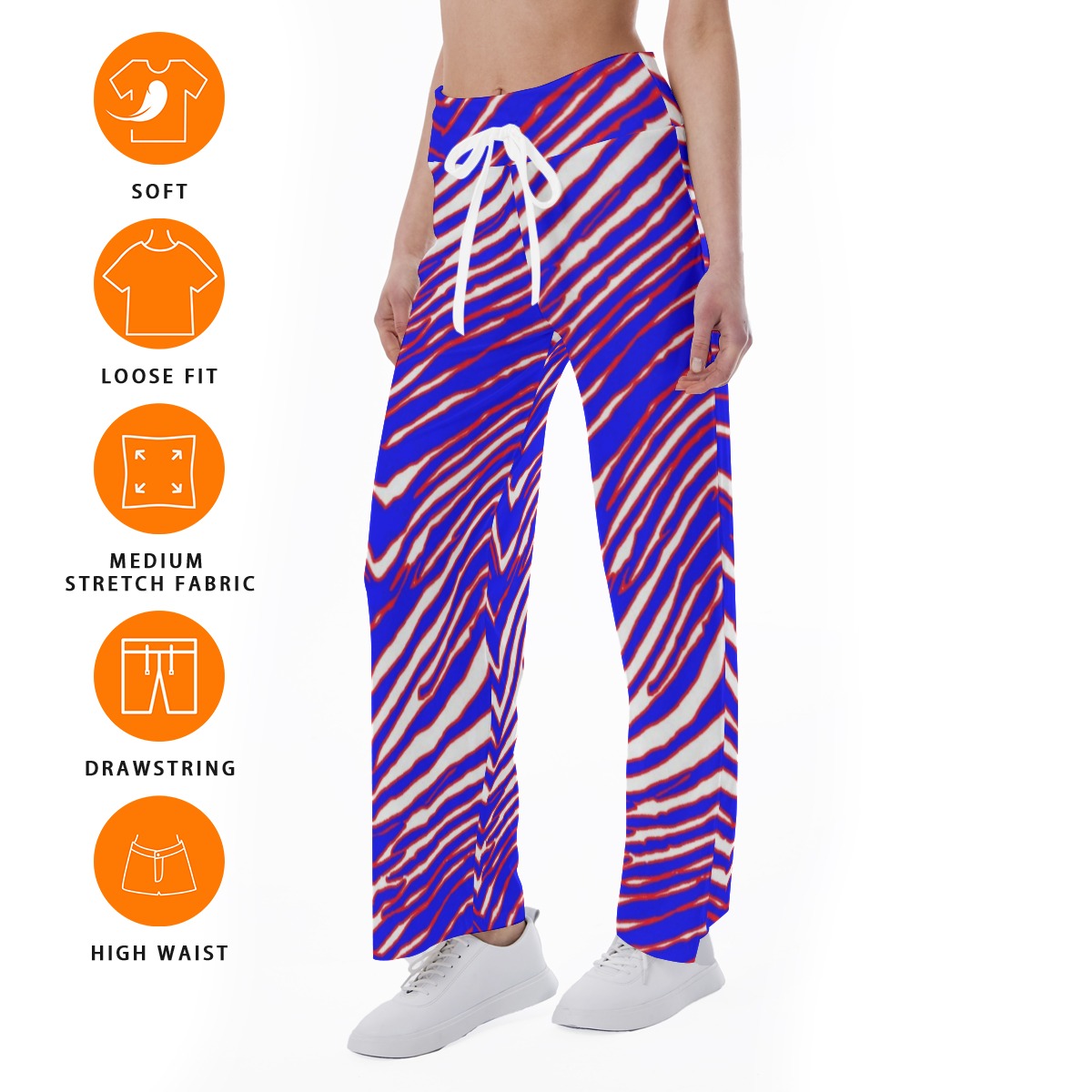 Buffalo Bills Zubaz Women's High-waisted Straight-leg Trousers