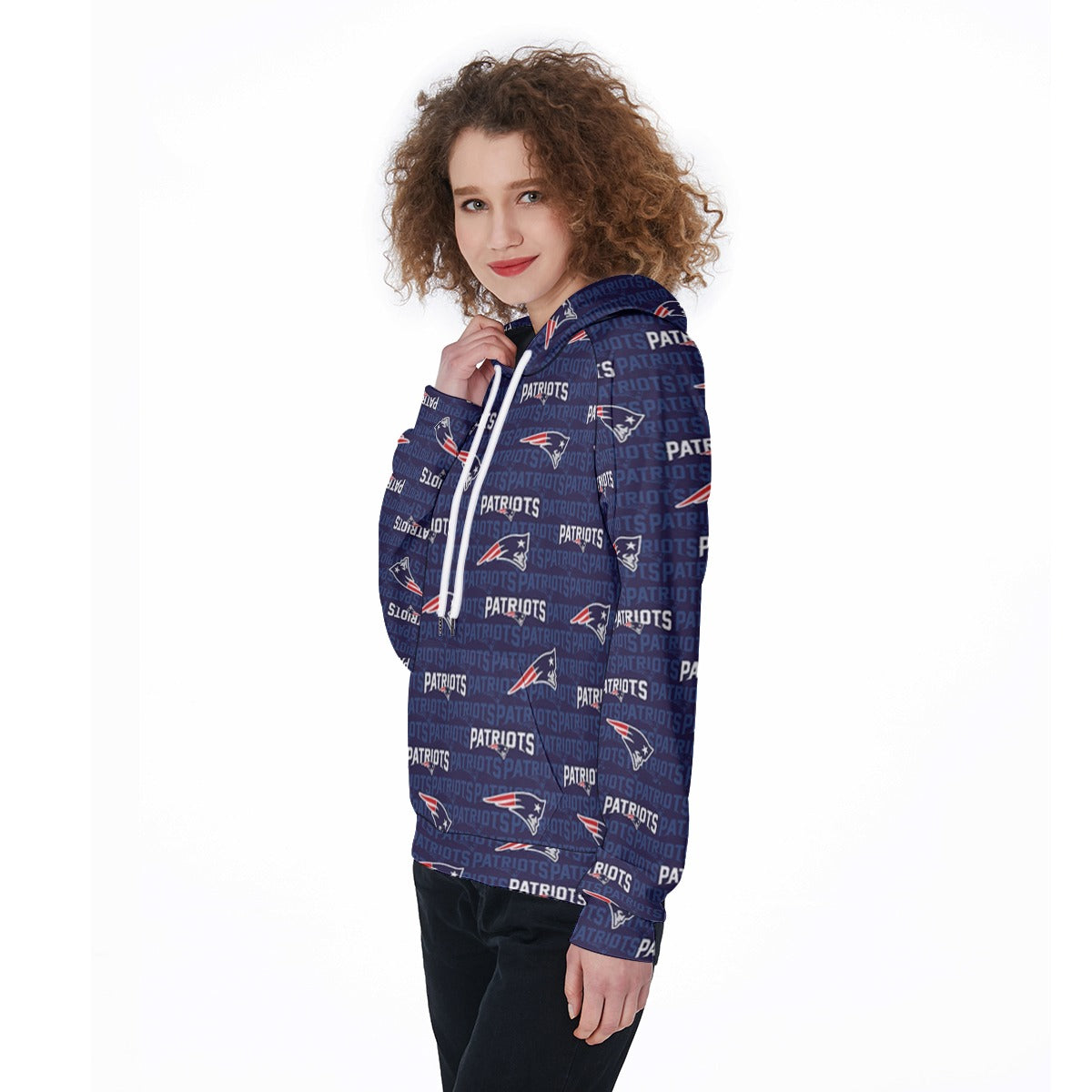 New England Football Game Day All-Over Print Women's Raglan Pullover Hoodie