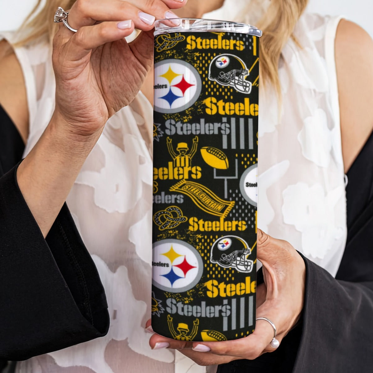 Pittsburgh Steelers Skinny Tumbler Stainless Steel with Lids 20OZ