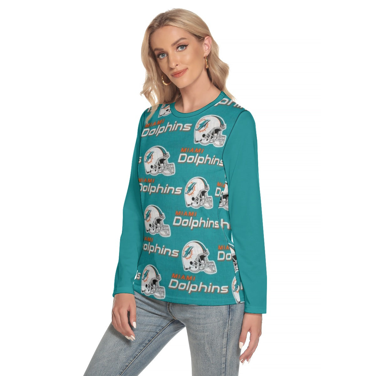 Miami Football Game Day All-Over Print Women's O-neck Long Sleeve T-shirt