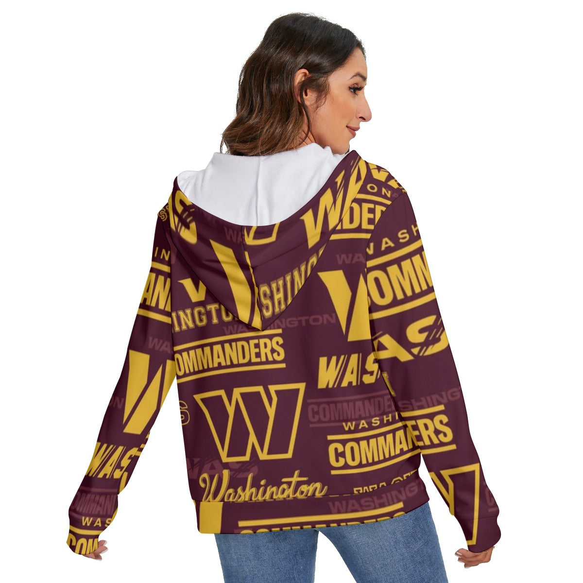 Washington Commanders Women's Heavy Fleece Zip-on-the-Side Hoodie