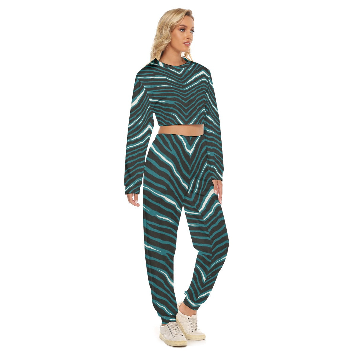 Philadelphia Football Game Day All-Over Print Women's Crop Sweatshirt Suit