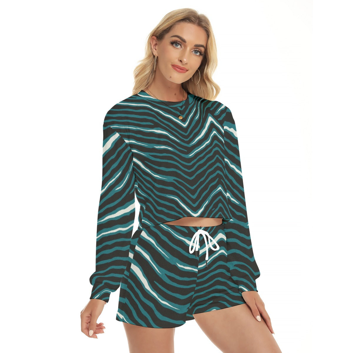 Philadelphia Football Game Day All-Over Print Women's Short Sweatshirt And Pants Suit