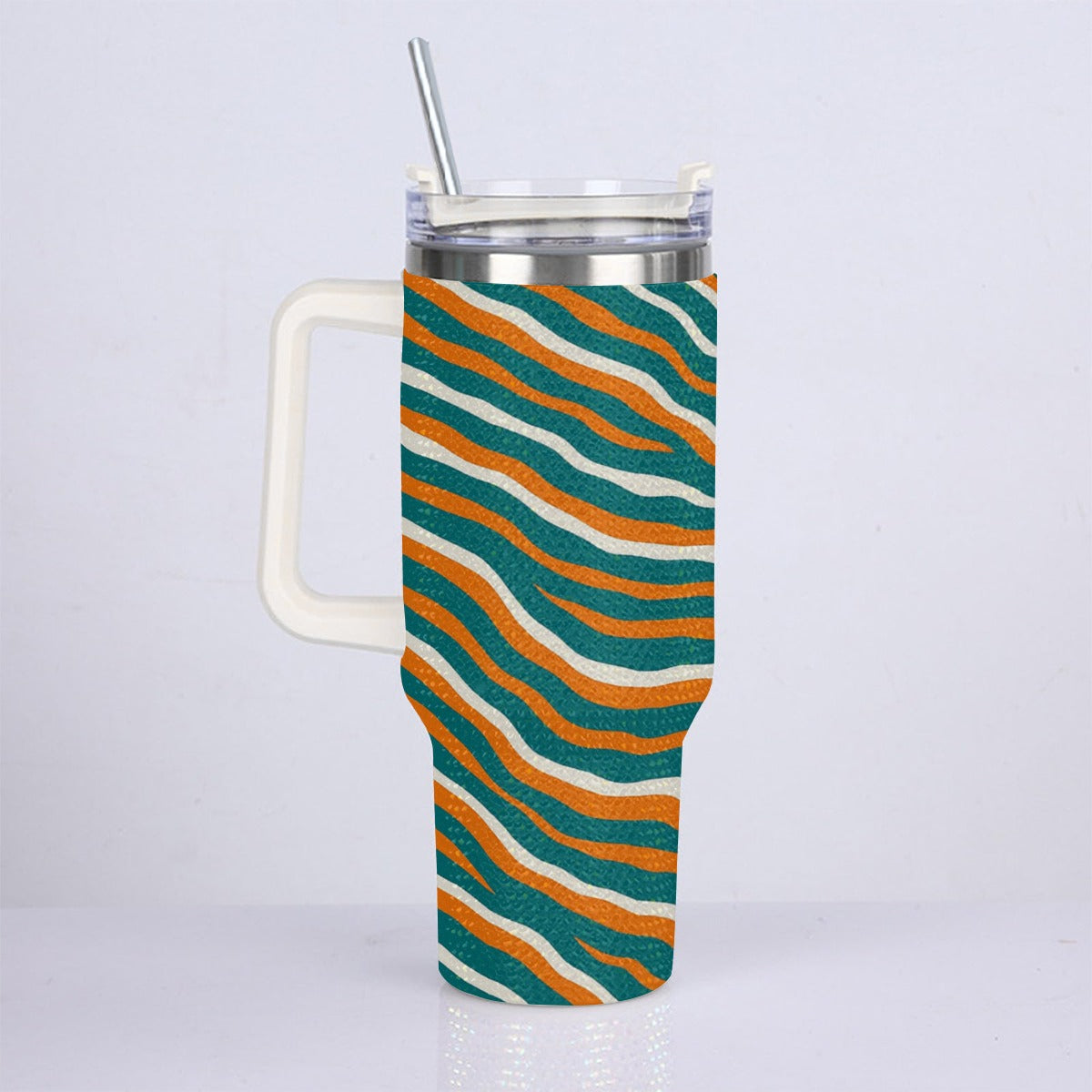 Miami Football Game Day 40oz Diamond Cup With Stainless Steel Straw