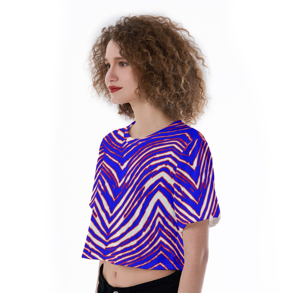 Buffalo Bills Zubaz Cropped T-Shirt