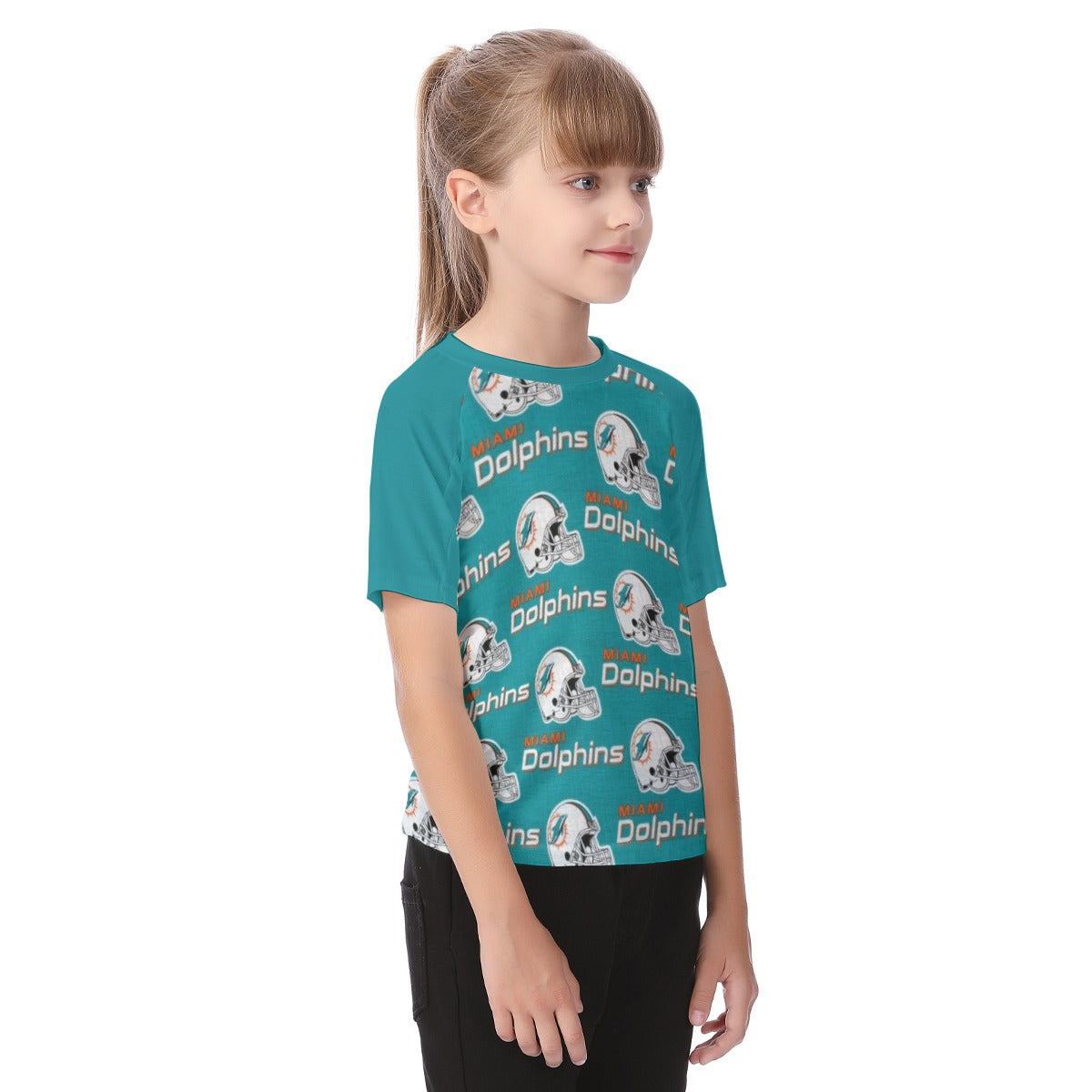 Miami Football Game Day All-Over Print Kid's Raglan Sleeve T-shirt