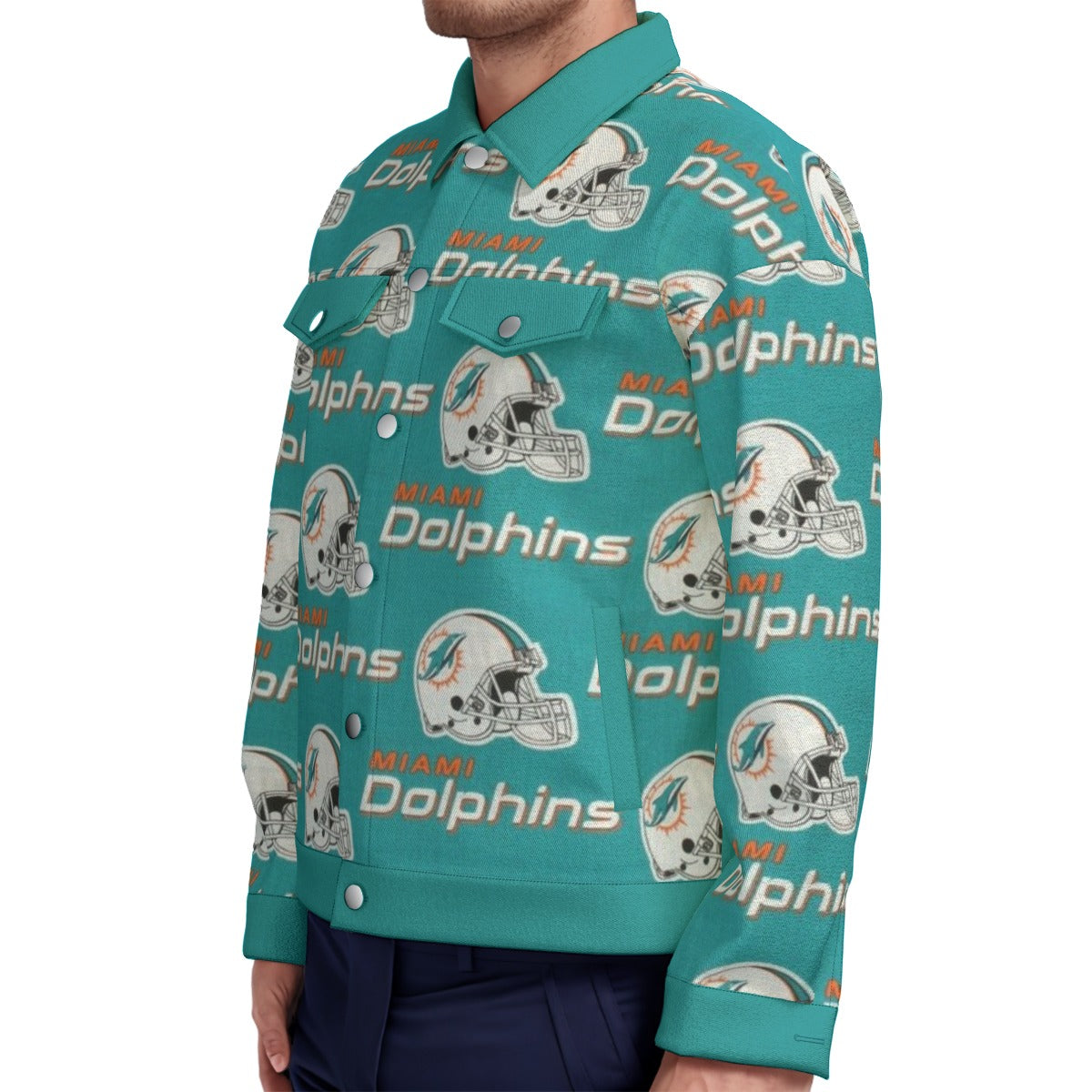 Miami Football Game Day All-Over Print Unisex Lapel Jacket | 245GSM Cotton