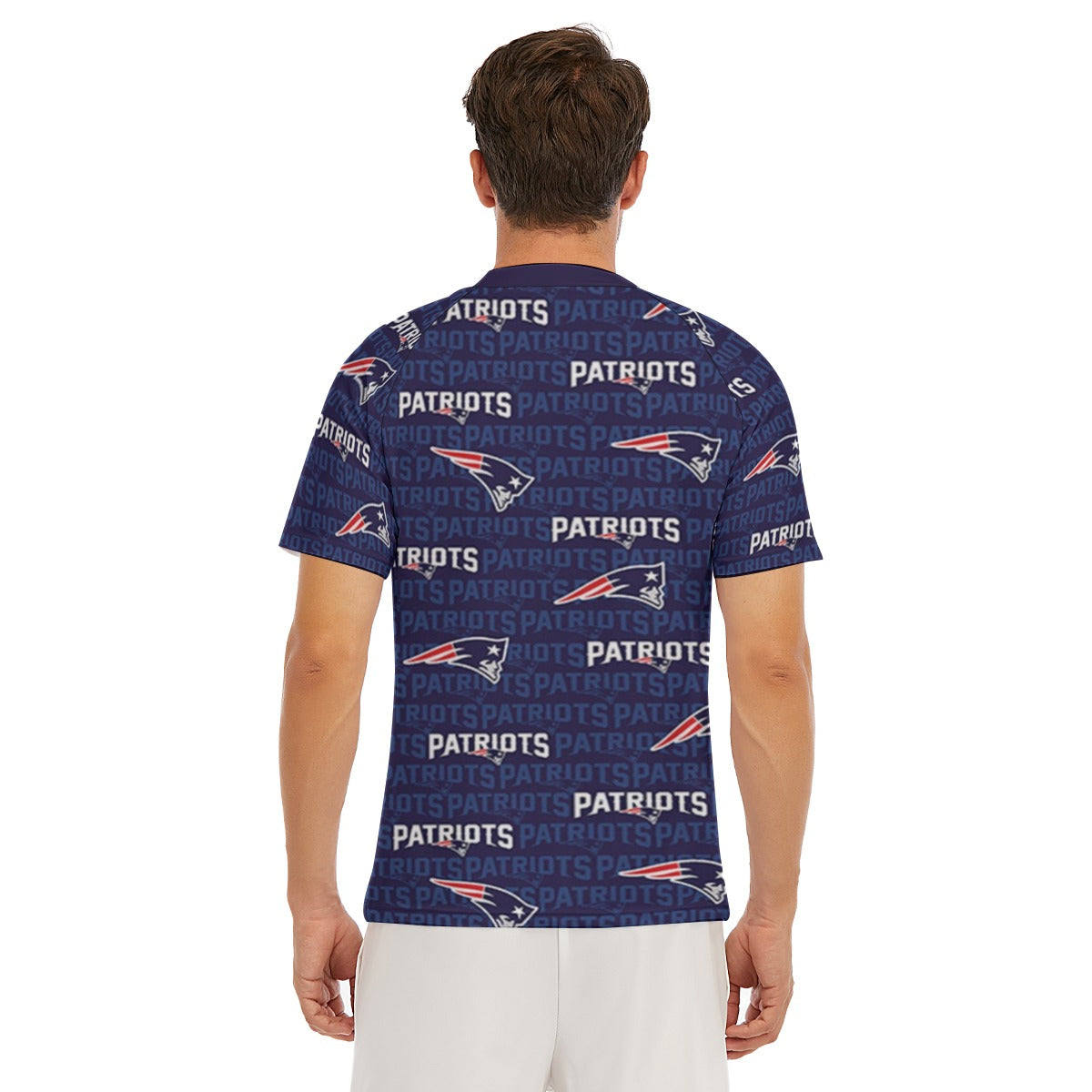 New England Football Game Day All-Over Print Men's Tight Surf Clothing With Half Sleeves