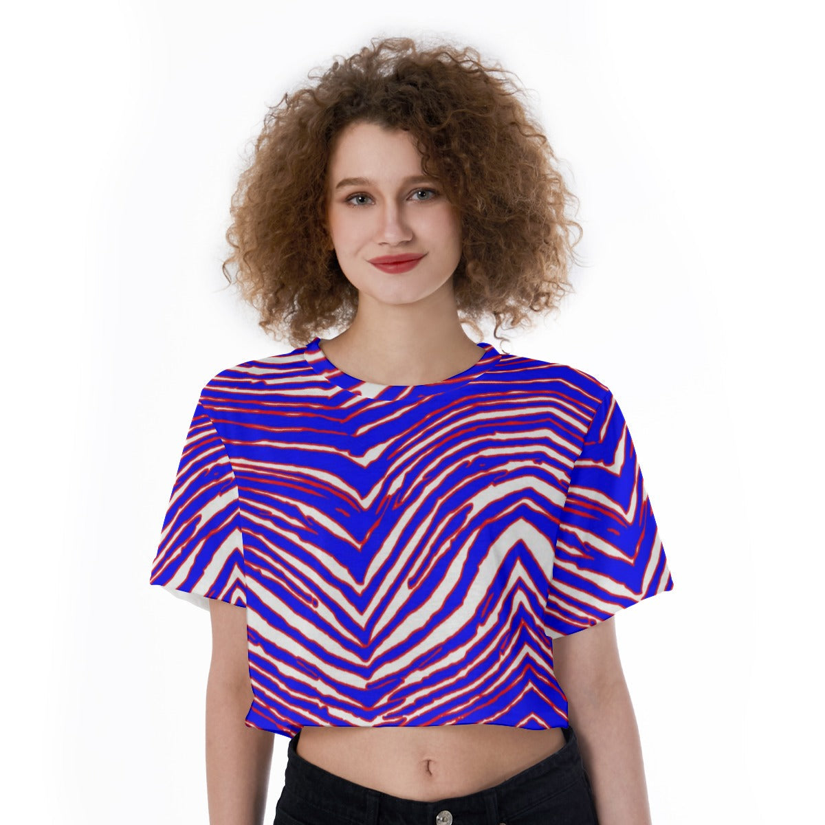 Buffalo Bills Zubaz Cropped T-Shirt